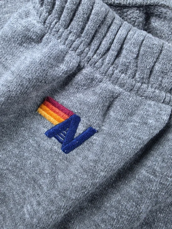 Aviator Nation 5 Stripe Sweatpants Women’s Size XS Heather Grey Blue Stripe - Picture 4 of 11